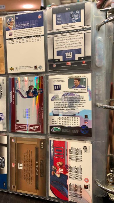 Photo 1 of 9-ELI MANNING FOOTBALL CARDS SOME NUMBERED