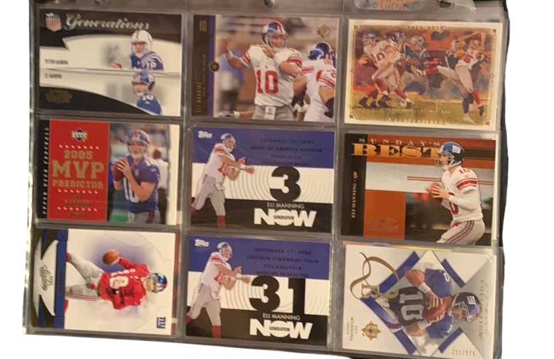 Photo 1 of 9-ELI MANNING FOOTBALL CARDS ONE NUMBERED