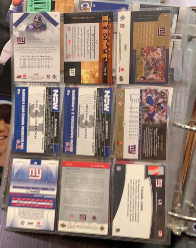 Photo 1 of 9-ELI MANNING FOOTBALL CARDS ONE NUMBERED