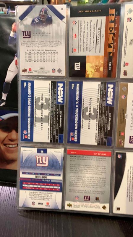 Photo 1 of 9-ELI MANNING FOOTBALL CARDS ONE NUMBERED