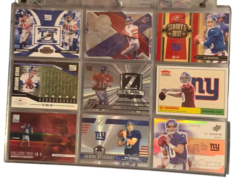 Photo 1 of 9-ELI MANNING FOOTBALL CARDS SOME NUMBERED