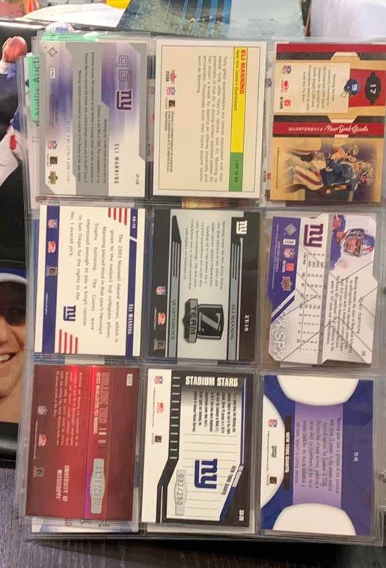 Photo 1 of 9-ELI MANNING FOOTBALL CARDS SOME NUMBERED