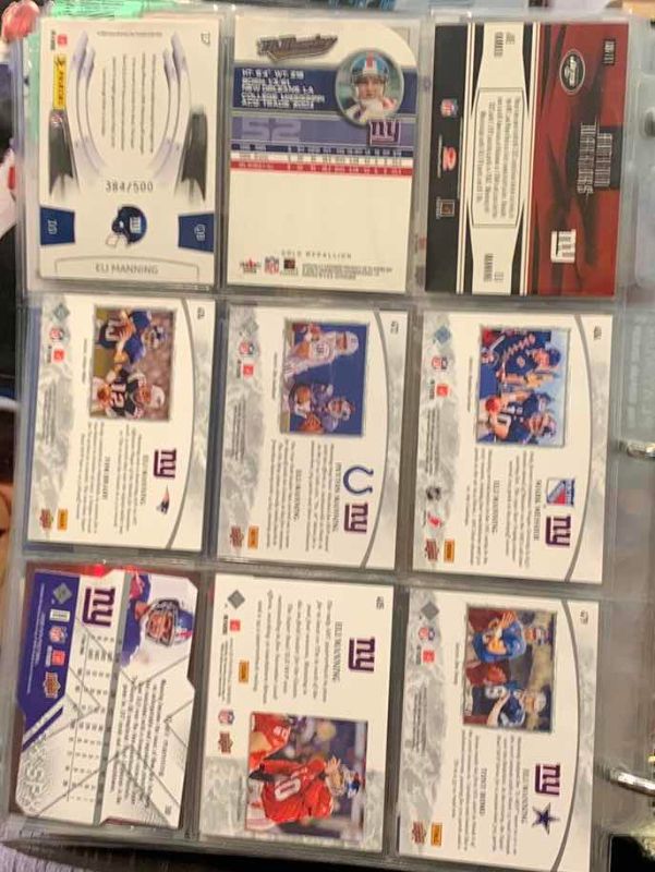 Photo 1 of 9-ELI MANNING FOOTBALL CARDS ONE NUMBRED