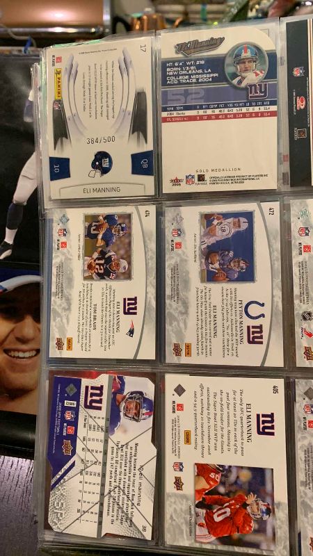 Photo 1 of 9-ELI MANNING FOOTBALL CARDS ONE NUMBRED