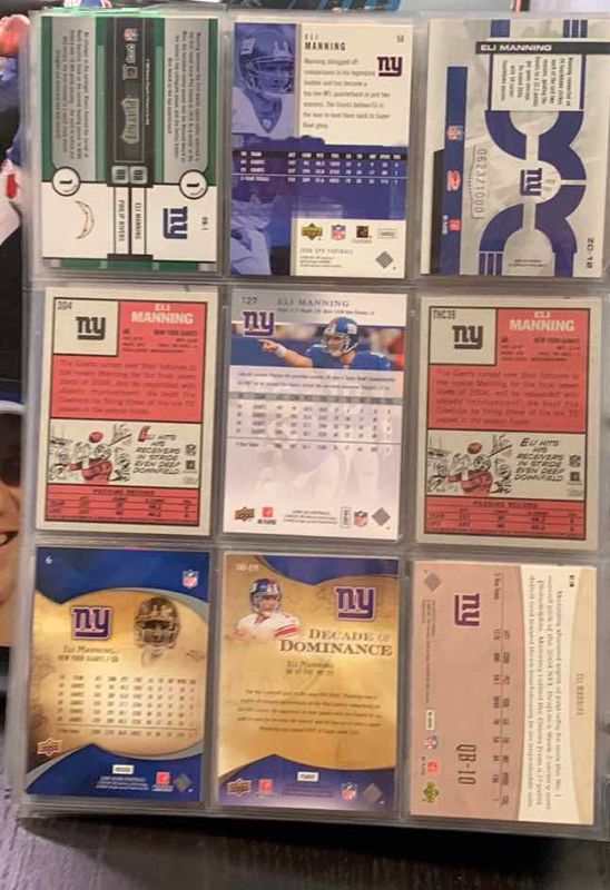 Photo 1 of 9-ELI MANNING FOOTBALL CARDS