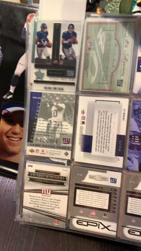 Photo 1 of 9-ELI MANNING FOOTBALL CARDS SOME NUMBERED