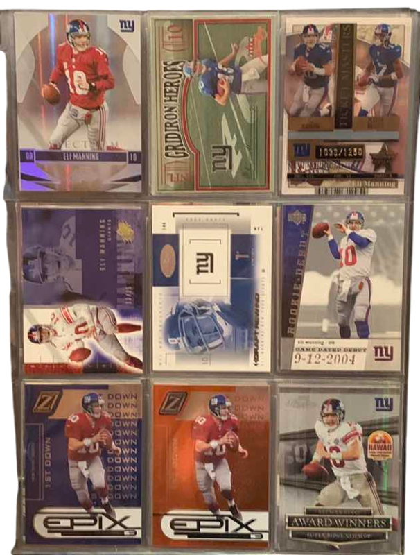 Photo 1 of 9-ELI MANNING FOOTBALL CARDS SOME NUMBERED