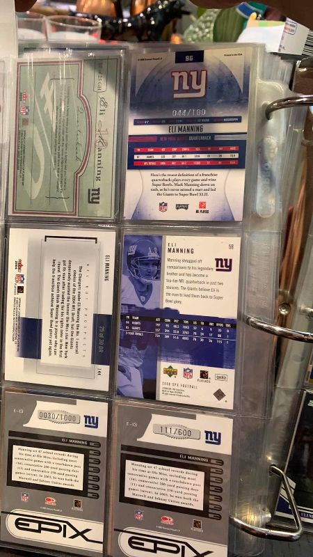 Photo 1 of 9-ELI MANNING FOOTBALL CARDS SOME NUMBERED