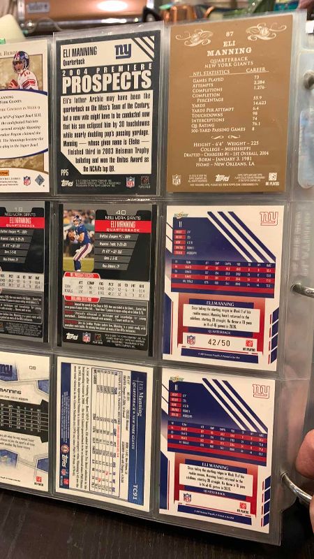 Photo 1 of 9-ELI MANNING FOOTBALL CARDS ONE NUMBERED