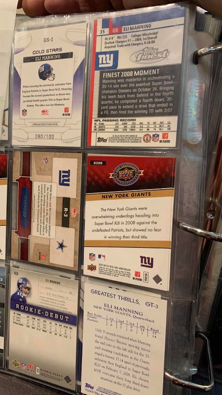 Photo 1 of 9-ELI MANNING FOOTBALL CARDS ONE NUMBERED
