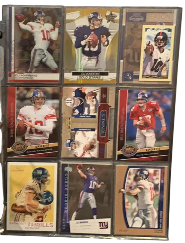 Photo 1 of 9-ELI MANNING FOOTBALL CARDS ONE NUMBERED