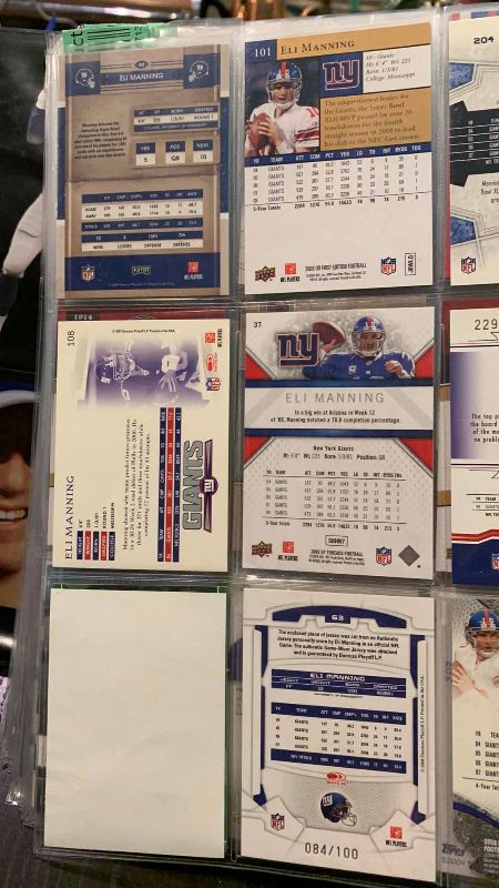 Photo 1 of 9-ELI MANNING FOOTBALL CARDS SOME NUMBERED