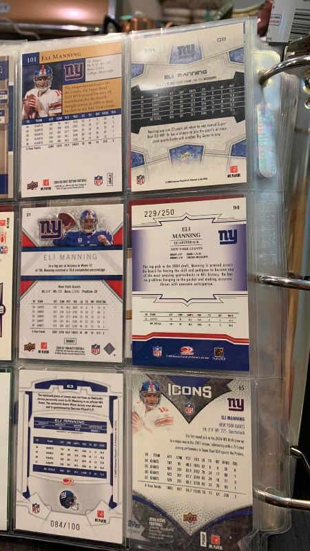 Photo 1 of 9-ELI MANNING FOOTBALL CARDS SOME NUMBERED
