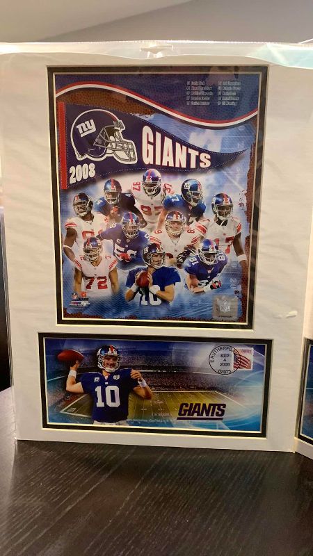 Photo 1 of 2- 8 X 10 ELI MANNING NFL AUTHENTICATED PICTURES AND FIRST DAY ISSUE STAMPS