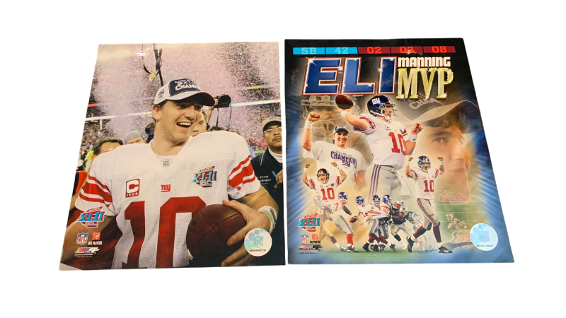 Photo 1 of 2- 8 X  10 ELI MANNING NFL SUPERBOWL MVP AUTHENTICATED PHOTOS