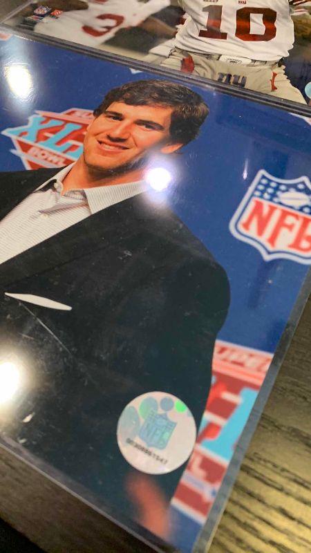 Photo 1 of 2- 8 X10 ELI MANNING NFL AUTHENTICATED PHOTOS