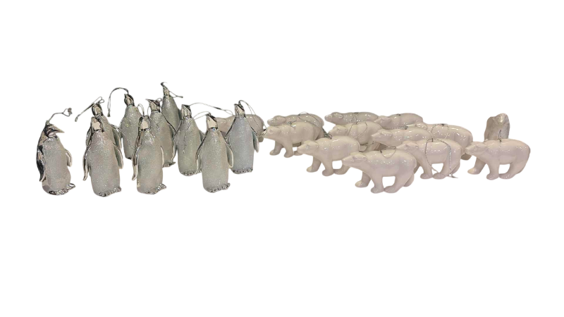 Photo 1 of PENGUINS AND POLAR BEARS CHRISTMAS ORNAMENTS 4”