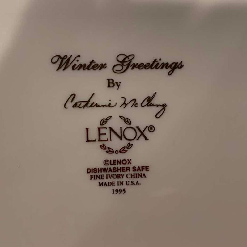 Photo 1 of LENOX "WINTER GREETINGS" CHRISTMAS DINNERWARE 6 PIECES 