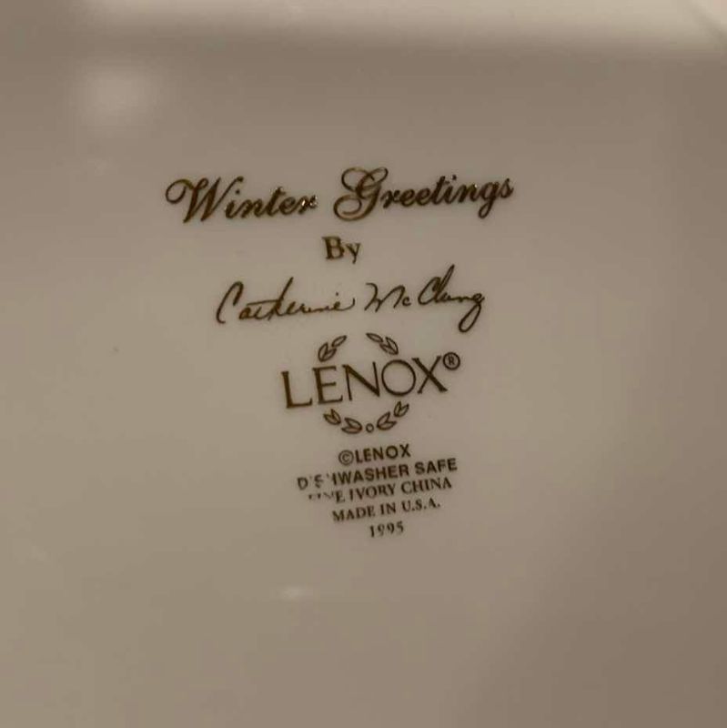 Photo 1 of LENOX "WINTER GREETINGS" CHRISTMAS DINNERWARE AND CUP SET  15 PIECE