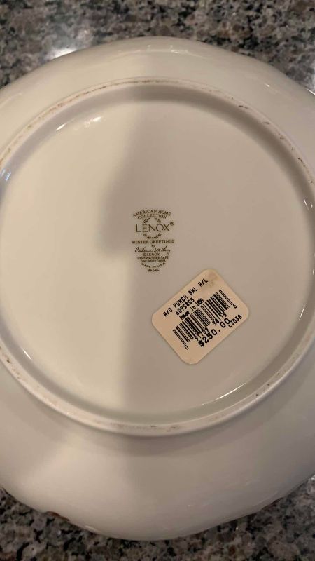 Photo 1 of LENOX "WINTER GREETINGS" HOLIDAY PUNCH BOWL 8"