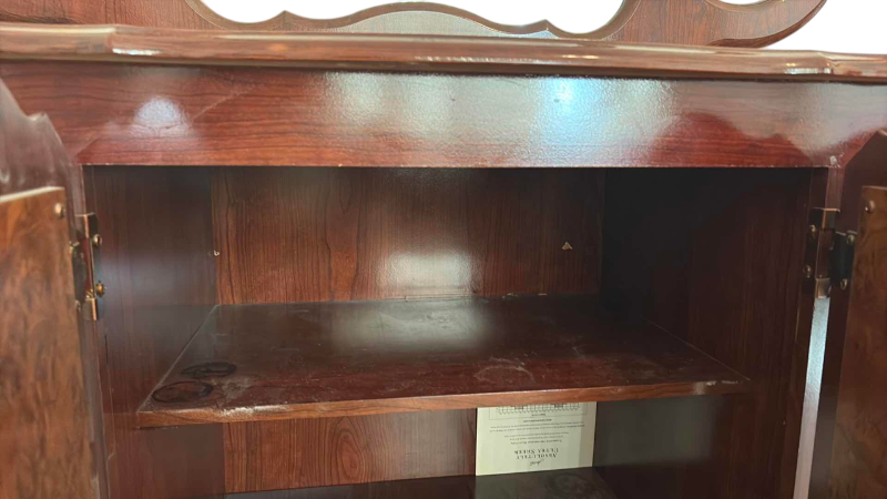 Photo 1 of BASSETT CHERRY WOOD ARMOIRE WITH MIRROR 63.5”X18”H78”