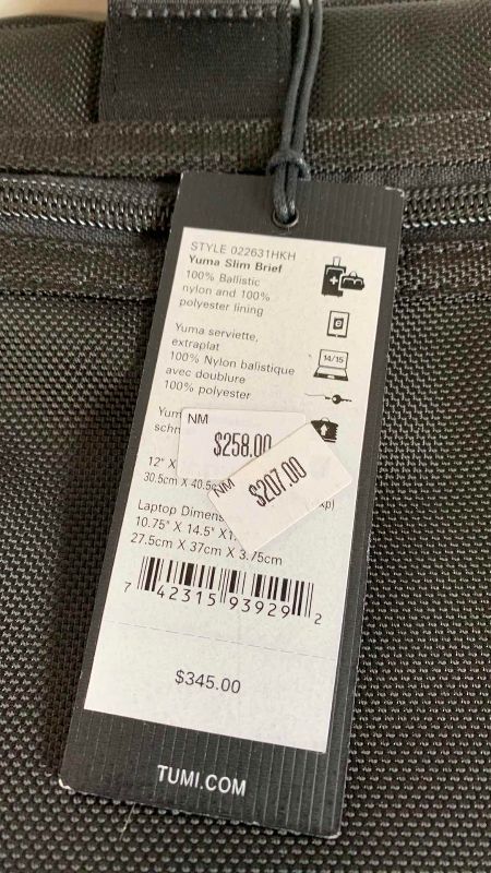 Photo 1 of TUMI BLACK YUMI SLIM CANVAS BRIEFCASE