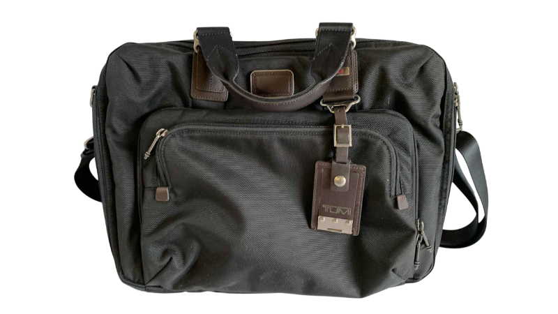 Photo 1 of TUMI BLACK YUMI SLIM CANVAS BRIEFCASE