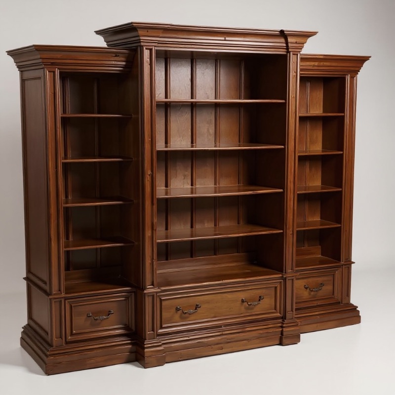 Photo 1 of 3 PC-MAHOGANY BOOKCASE WALL UNIT 96” X 20” H 93”