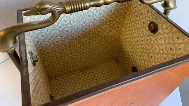 Photo 1 of LEATHER AND BRASS MAGAZINE HOLDER