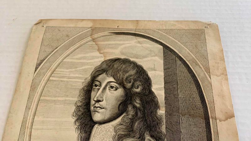 Photo 1 of 1816 ANTIQUE LINE ENGRAVING OF PRINCE RUPERT, COUNT PALATINE 8” X 11”