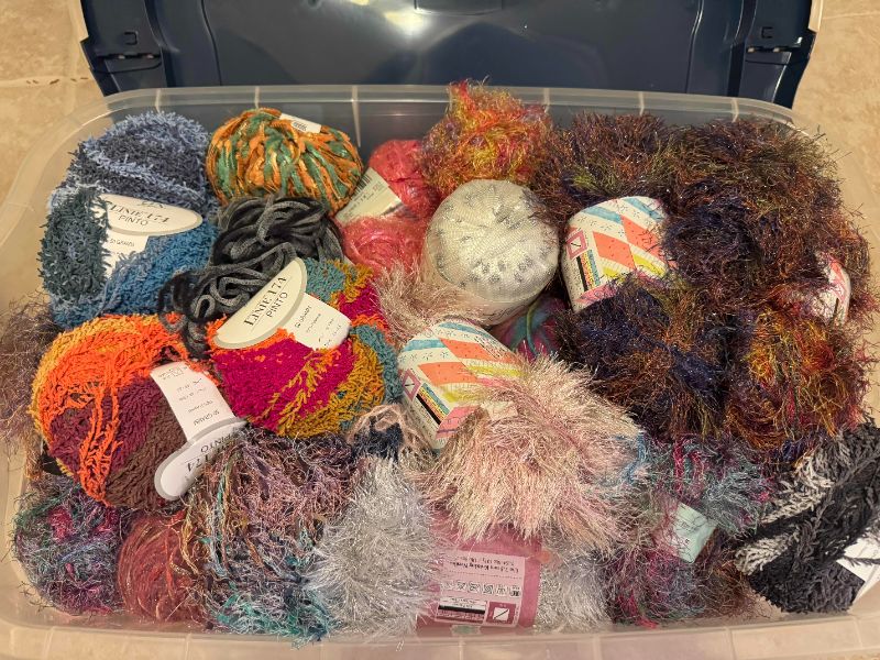 Photo 1 of TOTE OF SPECIALTY YARN/FIBER ART MATERIAL