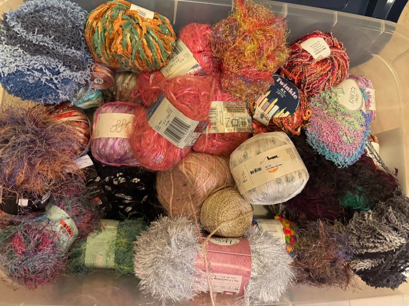 Photo 1 of TOTE OF SPECIALTY YARN/FIBER ART MATERIAL
