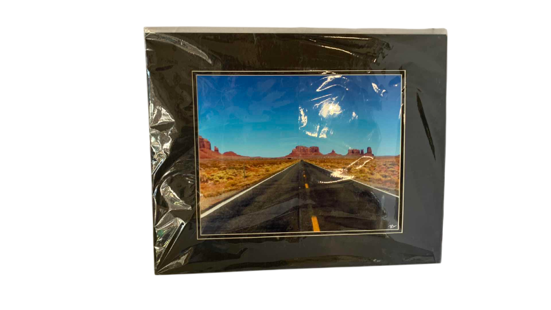 Photo 1 of MATTED PRINT OF "MONUMENT VALLEY" FROM FORREST GUMP POINT ON U.S. ROUTE 163- SIGNED BY PHOTOGRAPHER 16” X 19”