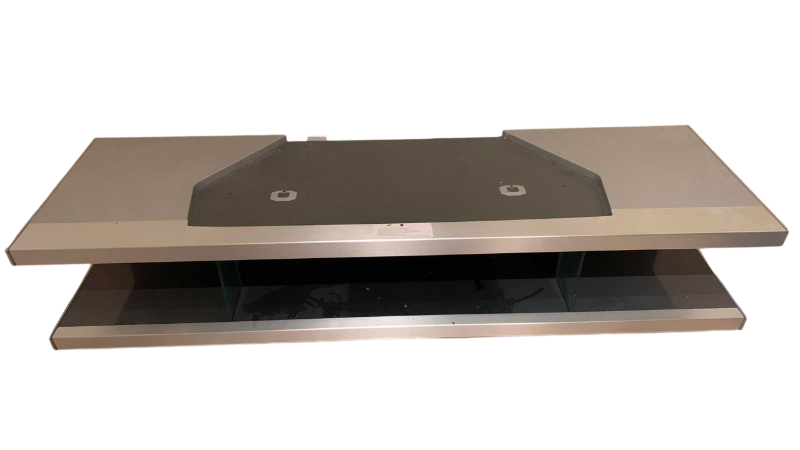 Photo 1 of METAL AND GLASS TELEVISION STAND 74” X 22” H 15”