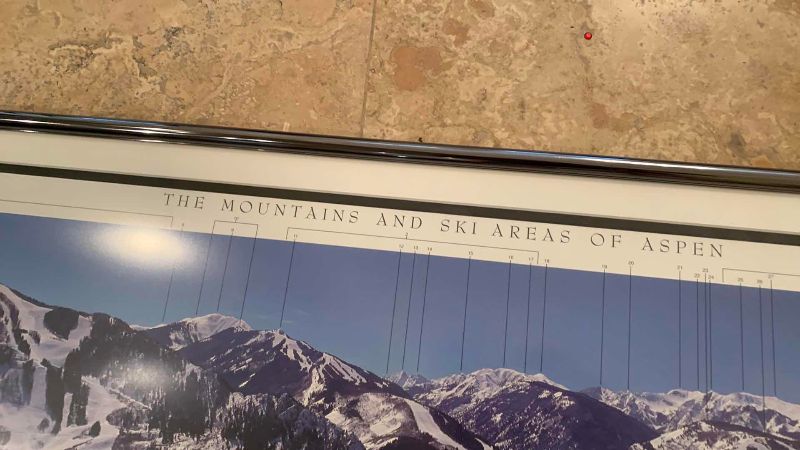 Photo 1 of FRAMED PHOTOGRAPH "MOUNTAINS AND SKI AREAS OF ASPEN" ARTWORK  43” X 15”