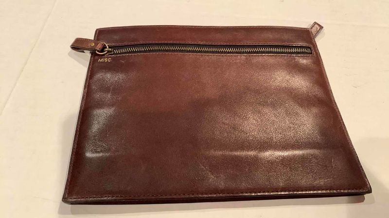 Photo 1 of COACH FAWN COLOR BLEECKER LEATHER ELECTRONIC CORD ZIP POUCH