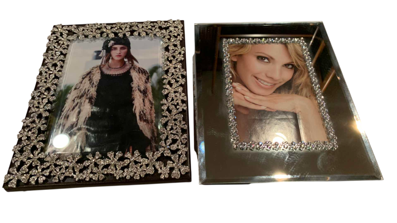 Photo 1 of 2-JEWELED DESIGNER PHOTO FRAMES 5” X 7”