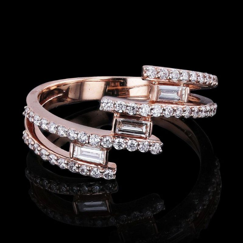 Photo 1 of Orianne 0.56ctw VS2 to SI2 CLARITY Diamond 14K Rose Gold Ring Size 7 1/4 with Appraisal RN027923