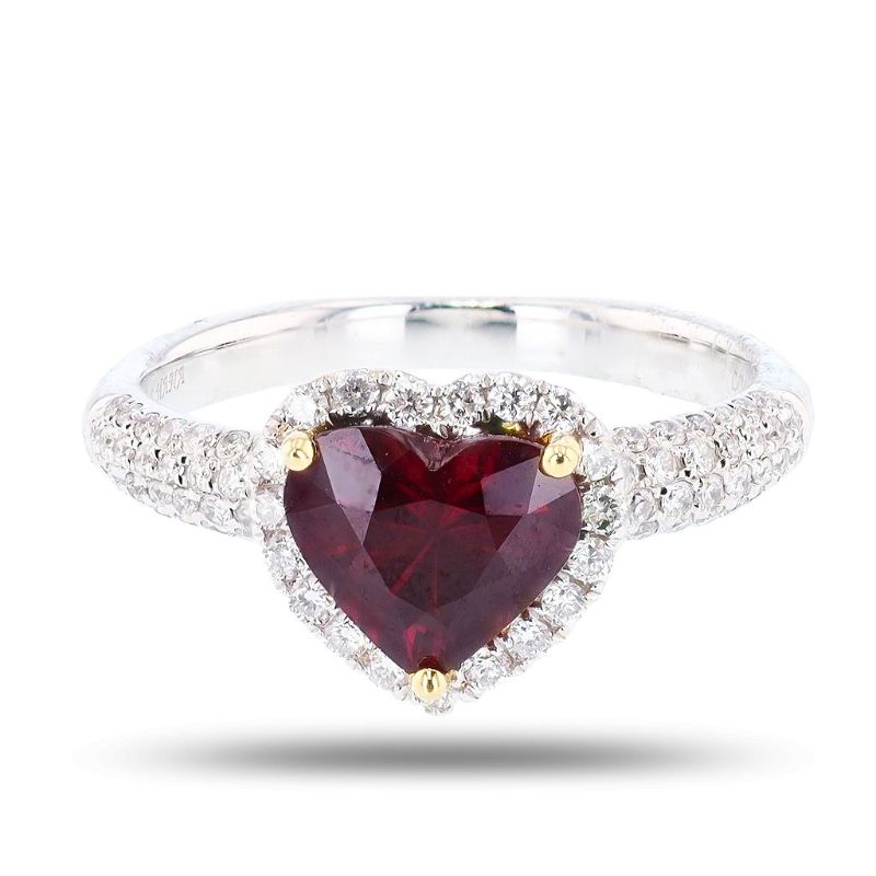 Photo 1 of Orianne 1.79ct Reddish Purplish Spinel and 0.68ctw Diamond 18K White Gold Ring Size 7 with Appraisal RN039027
