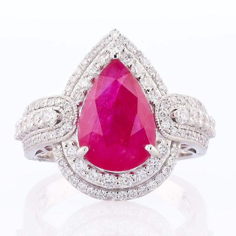 Photo 1 of Orianne 4.61ct Ruby and 0.87ctw Diamond Platinum Ring Size 7 (GIA CERTIFIED) with Appraisal RN037718
