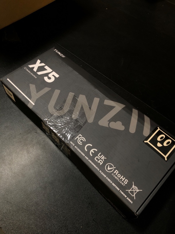 Photo 1 of YUNZII X75 82 Key Hot Swappable Mechanical Keyboard with Transparent Keycaps, Gasket Mount 75 Keyboard, RGB Backlit Custom Gaming Keyboard for Windows/Mac (Crystal White Switch, Wired -White)