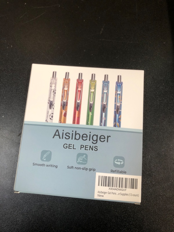 Photo 2 of Aisibeiger Gel Pens Fine Point 0.5mm Black Ink Gel Pen Retractable Cute Pens for Smooth Writing School Office Supplies (12-count)