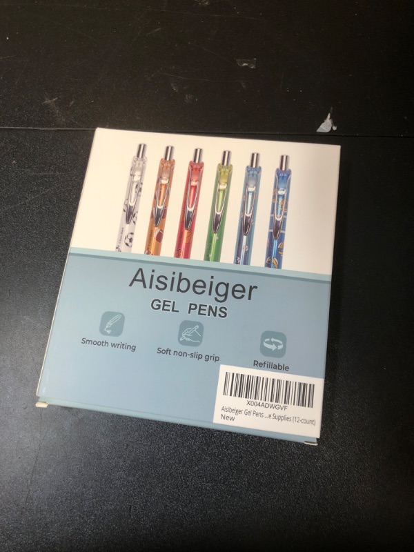 Photo 2 of Aisibeiger Gel Pens Fine Point 0.5mm Black Ink Gel Pen Retractable Cute Pens for Smooth Writing School Office Supplies (12-count)