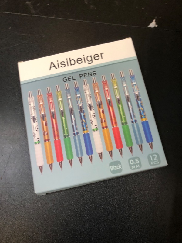 Photo 2 of Aisibeiger Gel Pens Fine Point 0.5mm Black Ink Gel Pen Retractable Cute Pens for Smooth Writing School Office Supplies (12-count)