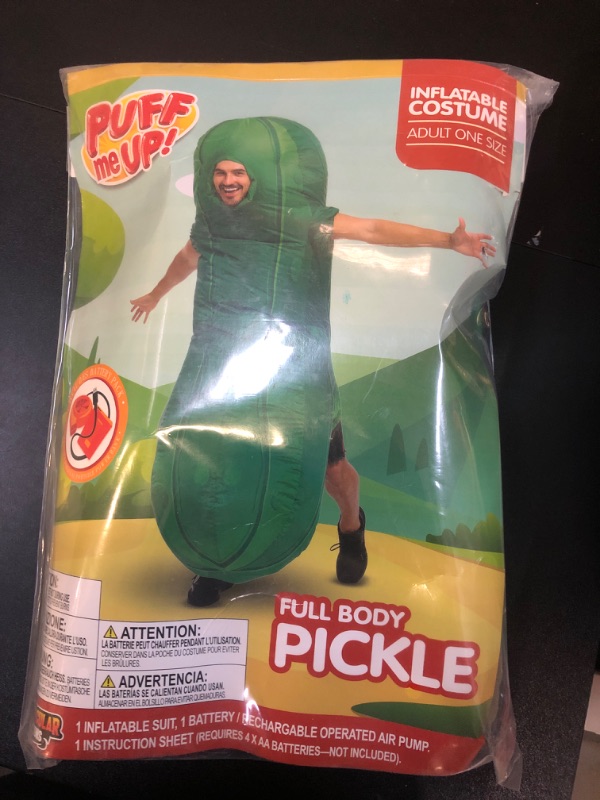 Photo 2 of Spooktacular Creations Pickle Inflatable Costume for Adult, Full-Body Air Blow Up Costumes, Funny Pickle Costumes for Halloween Costume Parties