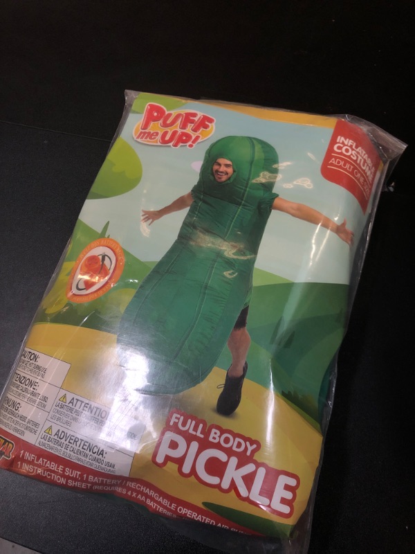 Photo 2 of Spooktacular Creations Pickle Inflatable Costume for Adult, Full-Body Air Blow Up Costumes, Funny Pickle Costumes for Halloween Costume Parties