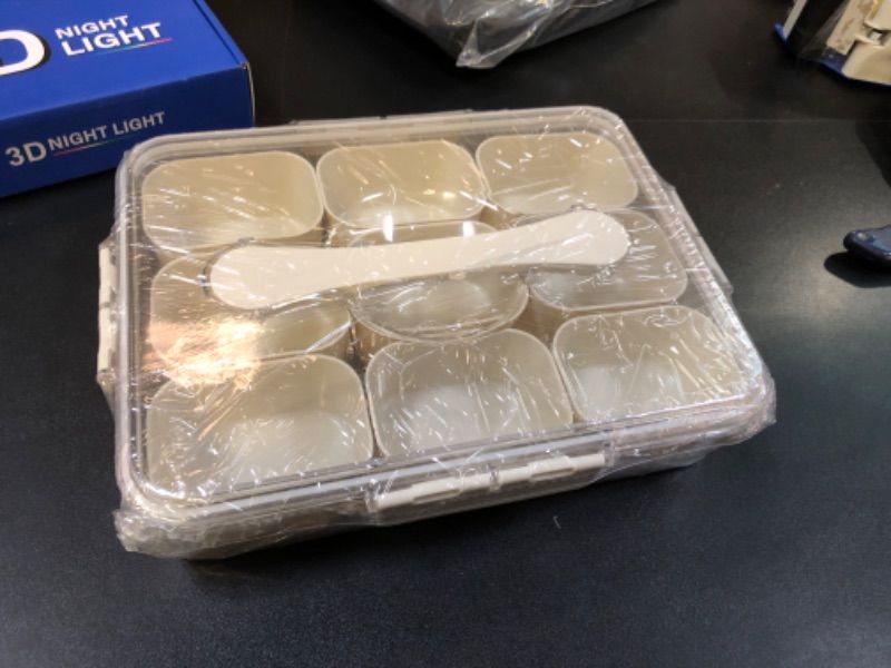 Photo 1 of Krismax Snackle Box Container, Portable Snack Box 9 Compartment Divided Serving Tray with Lid & Handle, Clear Snack Charcuterie Platter for Travel Candy Party Fruit Salad