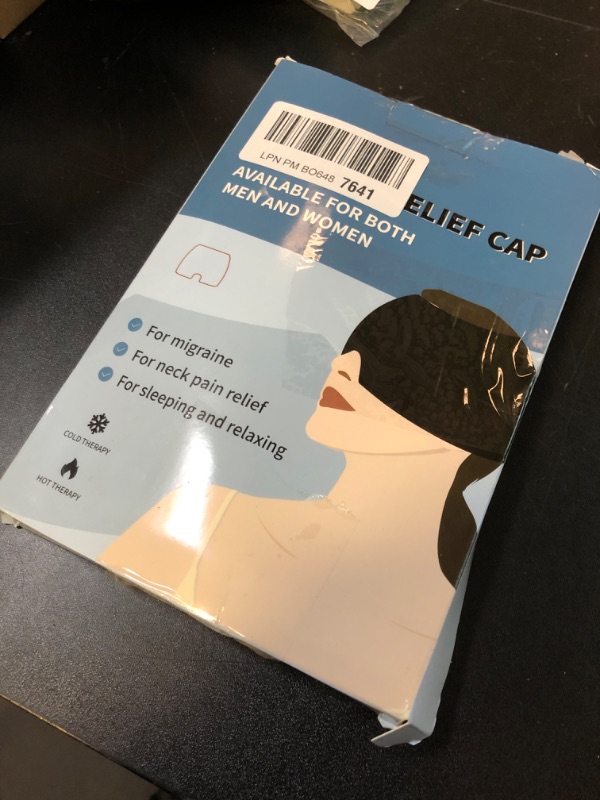 Photo 1 of Migraine Relief Cap, Migraine Headache Relief Cap Hat Mask Products, Cooling Gel Hat Head Wrap for Migraine, Tension, Stress & Puffy Eyes,Natural Relief Cap for Instant Headache Relief