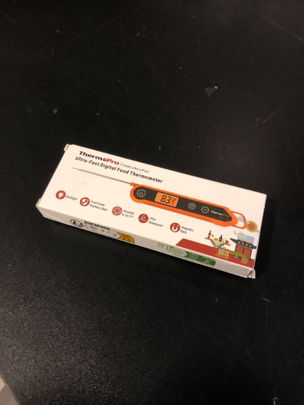 Photo 1 of ThermoPro TP03H Digital Instant Read Meat Thermometer for Grilling Waterproof Kitchen Food LCD Thermometer with Calibration & Backlight Smoker Oil Fry Candy Thermometer