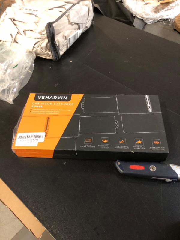 Photo 1 of Veharvim 2 Pack Polarized Sun Visor Extender/ Extension with PC Lens and Side Sunshade, Anti-Glare, UV-Filtering for Car with Zipper Slider (Driver + Passenger Side), Upgraded UV400